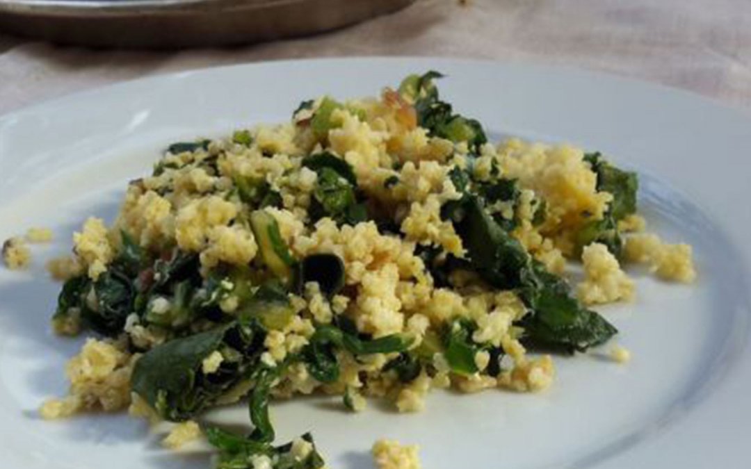 Hirsepfanne mit Mangold